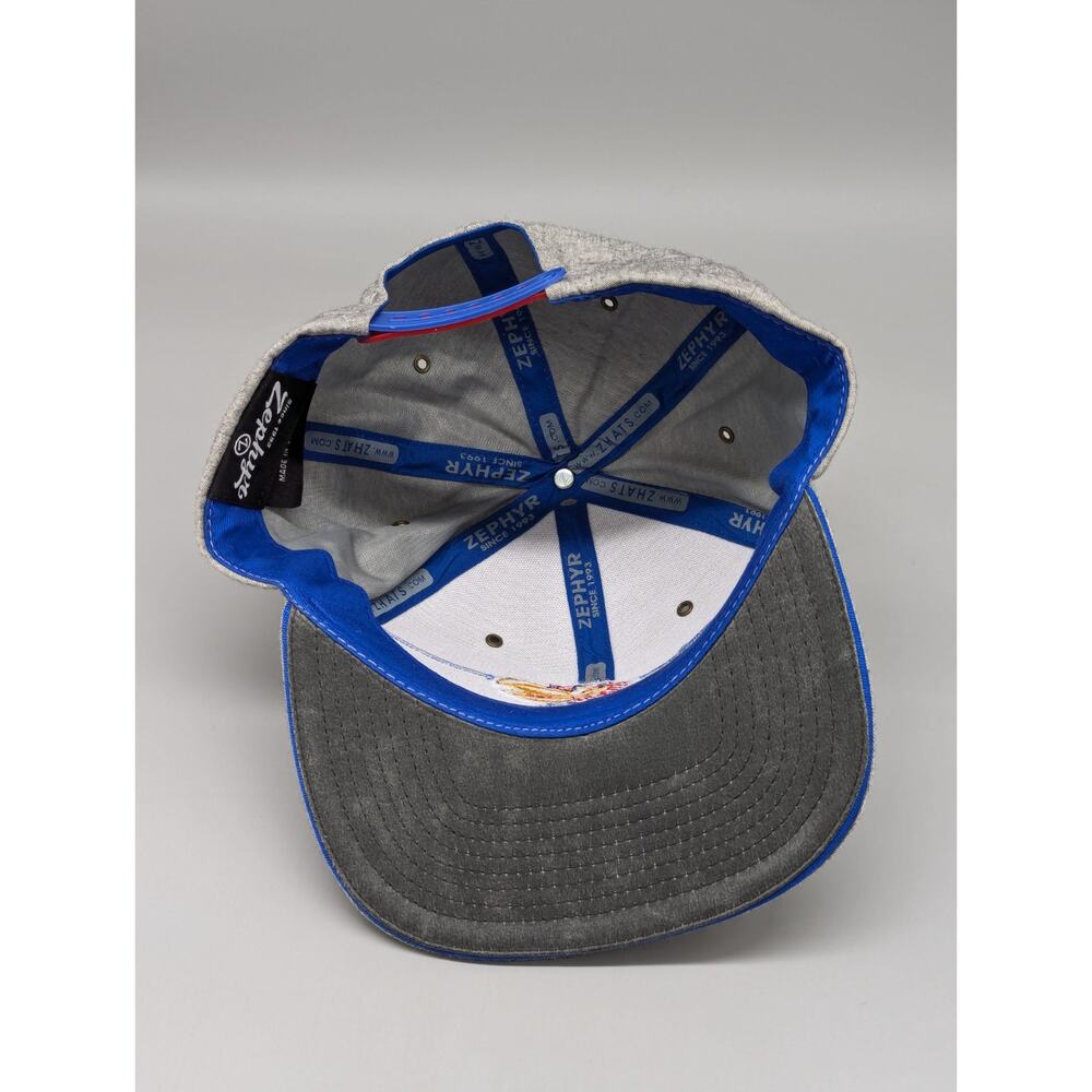 Zephyr Kansas KU Jayhawks Heathered Gray Embroidered Snapback Hat Cap - Picture 8 of 10